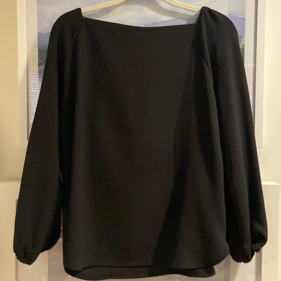 NEW, J. Crew 365 Black Square Neck Blouse, size 10, never worn - Picture 4 of 4